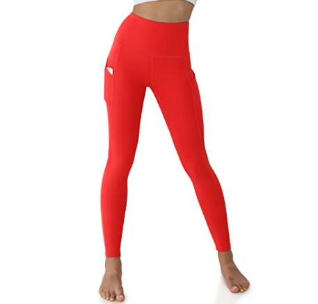 bright red yoga pants