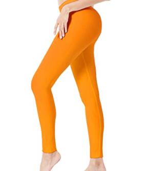 high waist orange yoga pants