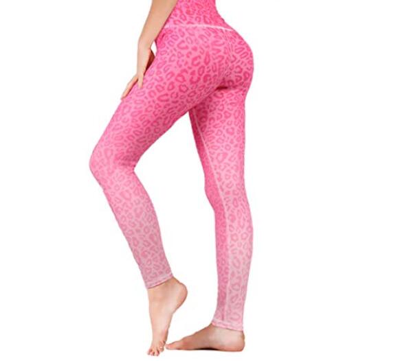 leopard pink yoga pants