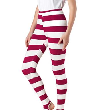 white and red Leggings Printed pants