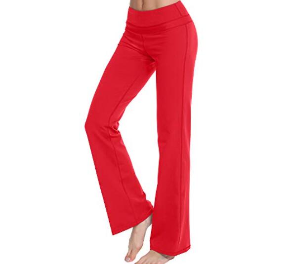 red bootcut yoga pants