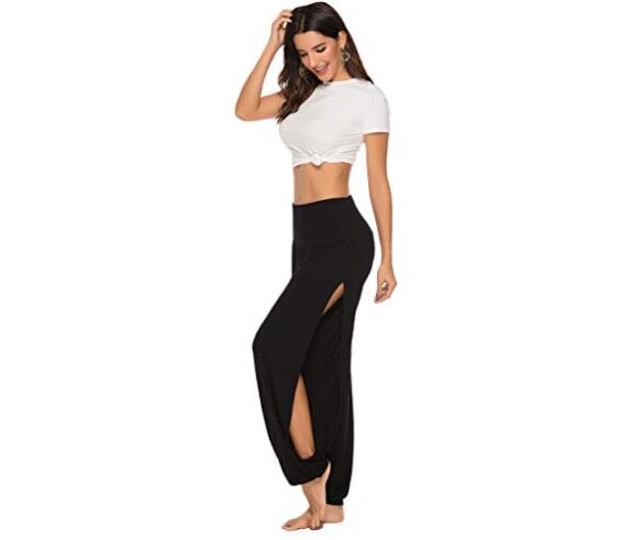 Women's Harem Yoga Pants Side Slit