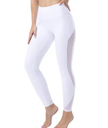 white mesh leggings side pockets