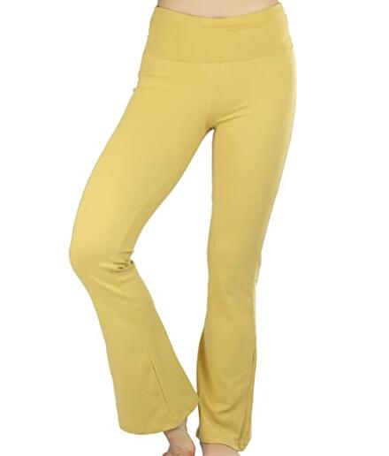 yellow flare yoga pants